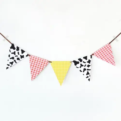 Bandeirola de Papel Estampada - Festa Fazendinha
