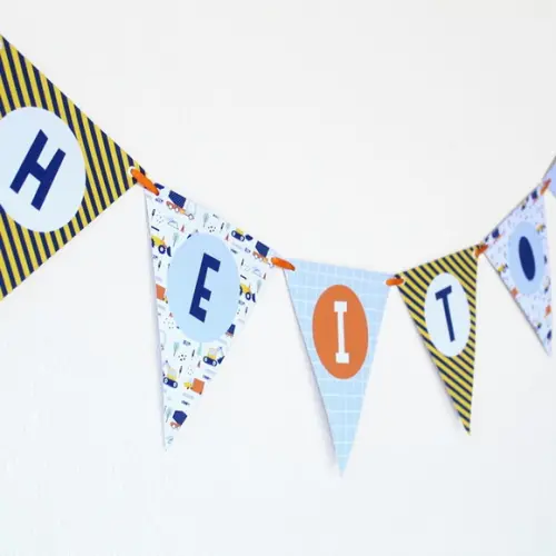 Bandeirola de Papel Personalizada - Tratores e Caminhões