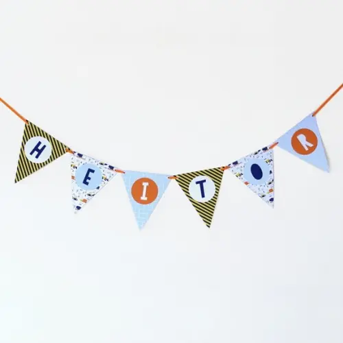 Bandeirola de Papel Personalizada - Tratores e Caminhões