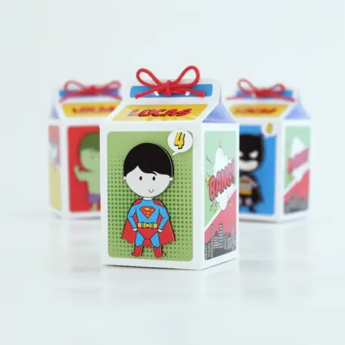 Caixinha Milk - Super Heróis - Lembrança Aniversário