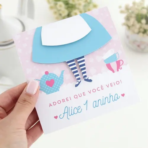 Card Mesa Convidados - Alice (6 Un.)