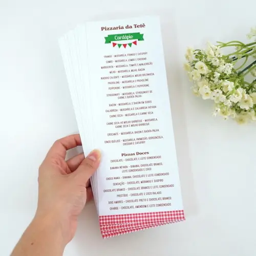 Cardápio Personalizado - Festa Pizzaria (6 Un.)