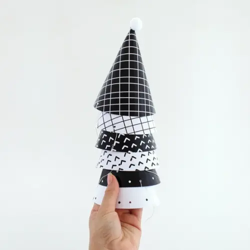 Chapeuzinho de Festa - Preto e Branco (6 Un)