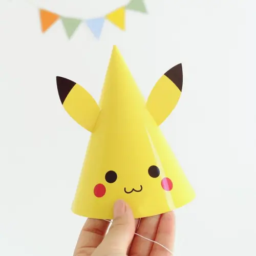 Chapeuzinho de Festa - Picachu - Pokemon - 3 Unidades