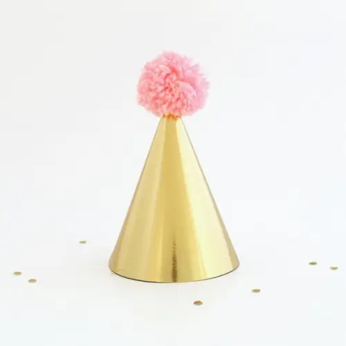 Chapeuzinho Dourado com Pompom Rosa 3un