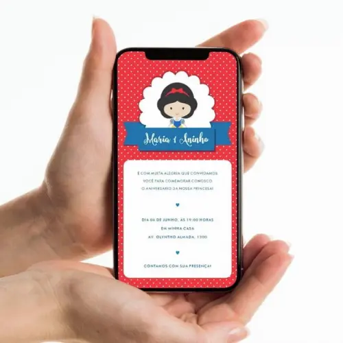Convite Digital Branca de Neve