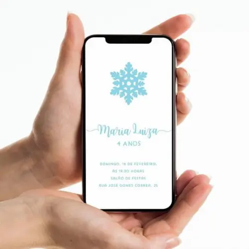 Convite Digital Floco de Neve Frozen