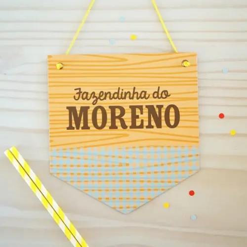 Flâmula de Papel - Tema Fazendinha - para Decoração da Festa