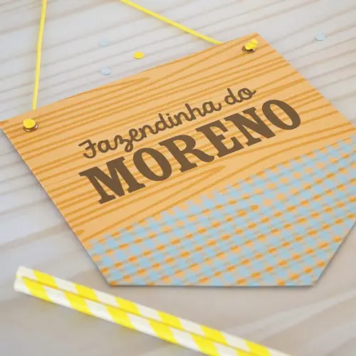 Flâmula de Papel - Tema Fazendinha - para Decoração da Festa