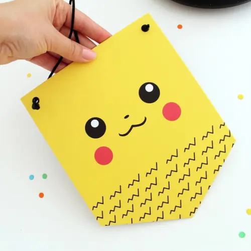 Flâmula de Papel - Pokemon - Pikachu - Decoração Aniversário