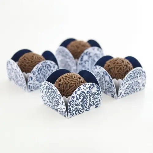 Forminha para Docinho Estampada Azul Marinho (12 Un)