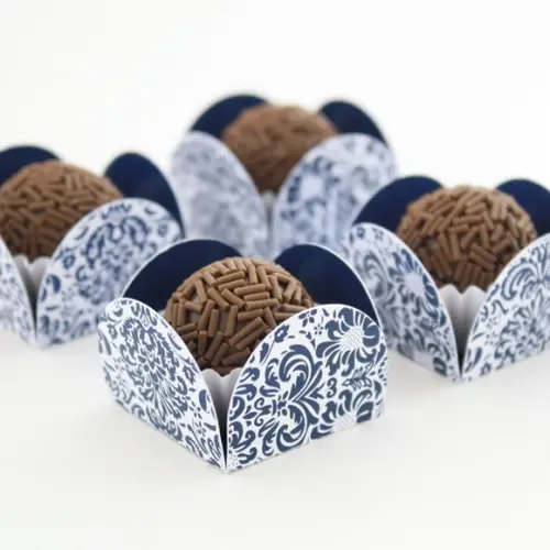 Forminha para Docinho Estampada Azul Marinho (12 Un)