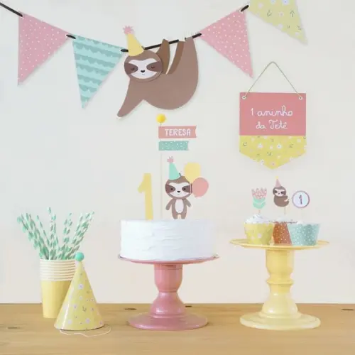 Kit Festa - Bicho Preguiça - Aniversário Infantil