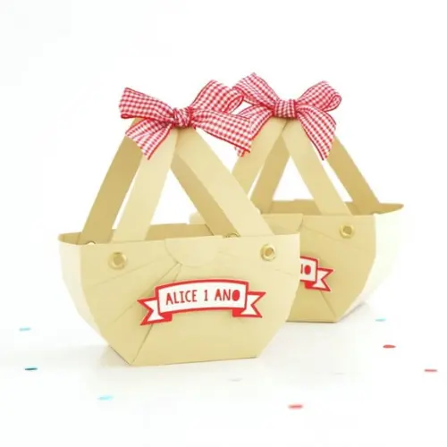 Mini Cestinha de Papel (6 Unidades)
