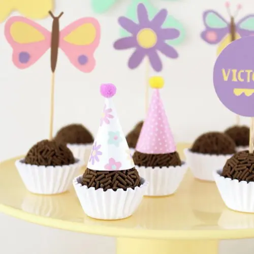 Miniatura Chapeuzinhos (12 Un.) - Flores e Borboletas