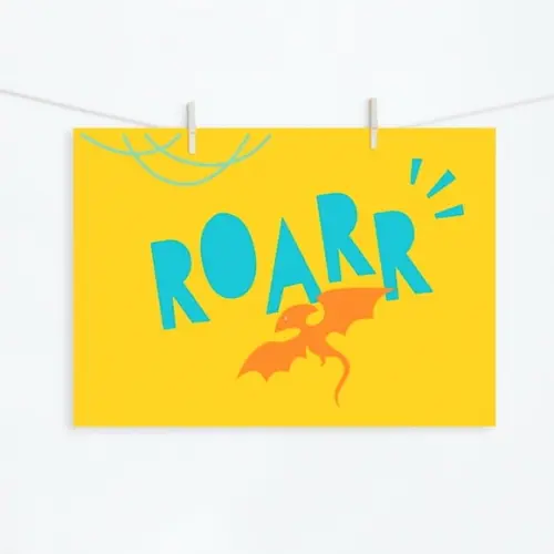 Pôster A4 - Painel Festa Dinossauros - Roarrr