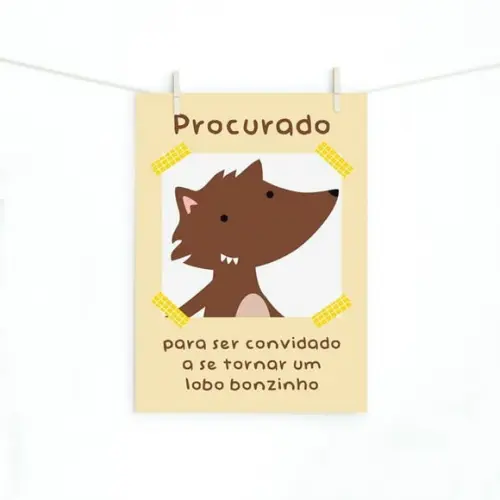 Pôster Lobo Mau - Festa Chapeuzinho Vermelho A4