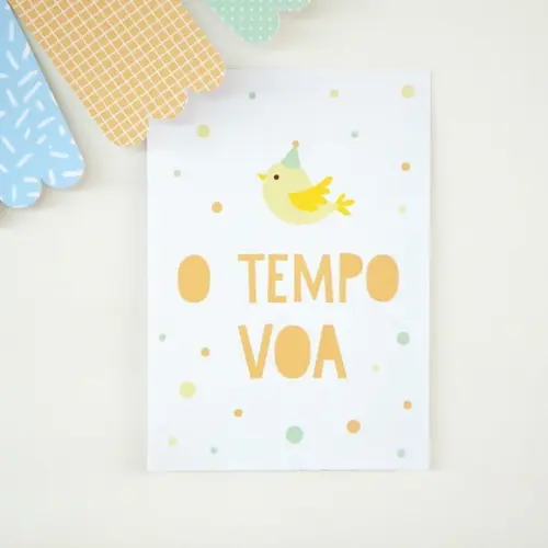 Pôster Passarinho Candy - Menino - Decoração do Painel (a4)