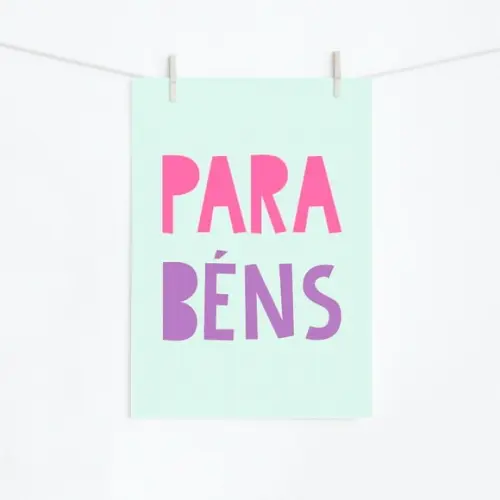 Pôster Parabéns Colorido A4