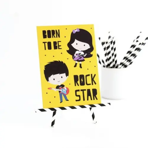 Quadrinho de Mesa - Born To Be a Rock Star - Festa Rock