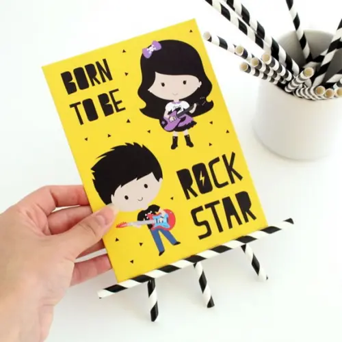 Quadrinho de Mesa - Born To Be a Rock Star - Festa Rock