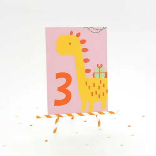 Quadrinho de Mesa - Dinossauro Baby Rosa