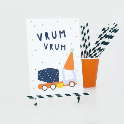 Quadrinho de Mesa - Festa Tratores e Caminhões - Vrum-vrum