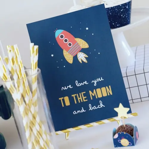 Quadrinho de Mesa - Foguete - Festa Astronauta