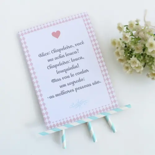 Quadrinho de Mesa - Frases Alice