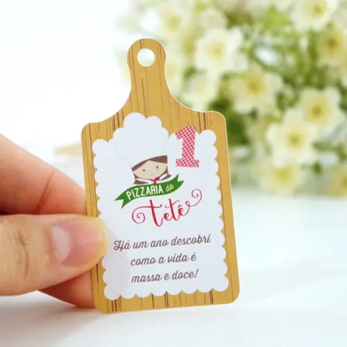 Tag Lembrança - Festa Pizzaria (12 Un)