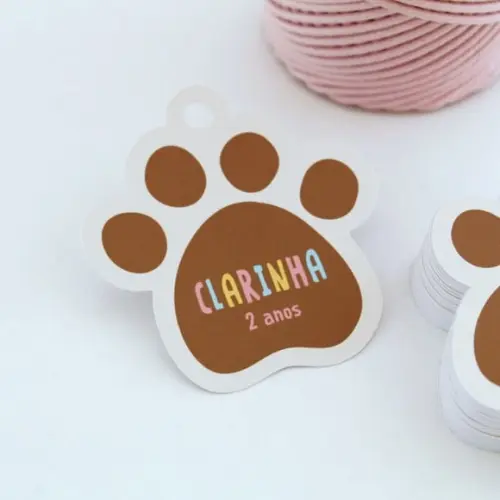 Tag Lembrança - Patinha de Cachorro (12 Un.)