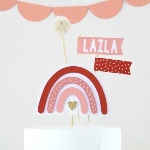 Topo de Bolo - Arco Íris Boho