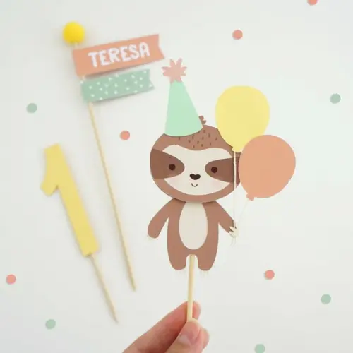 Topo de Bolo - Bicho Preguiça
