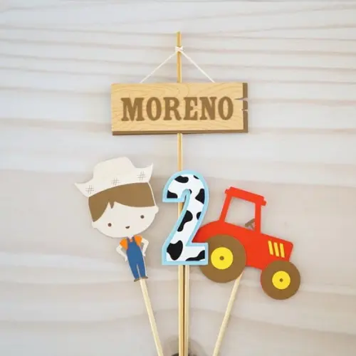 Topo de Bolo - Festa Fazendinha - Fazendeiro ou Fazendeira