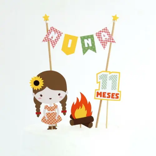 Topo de Bolo - Festa Junina - Menina Caipira