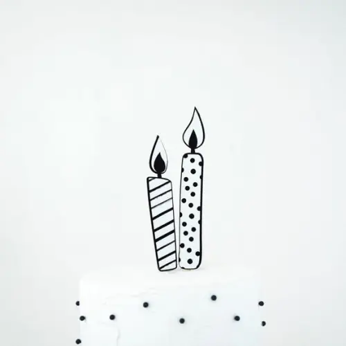 Topo de Bolo - Velinhas de Papel - P&b