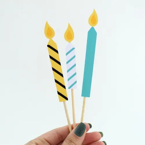 Topo de Bolo - Velinhas de Papel Coloridas