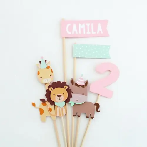Topo de Bolo Animais Candy