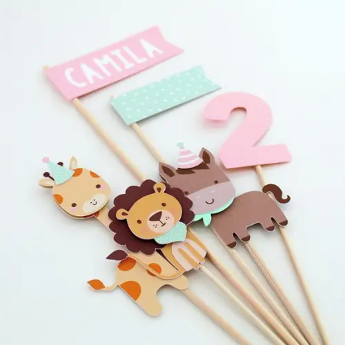 Topo de Bolo Animais Candy