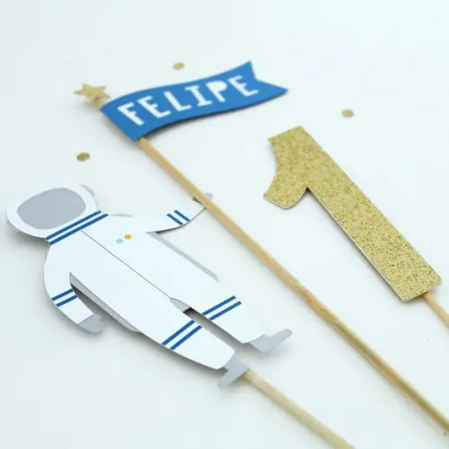 Topo de Bolo Astronauta