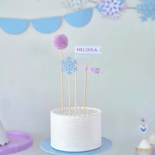 Topo de Bolo Frozen Minimalista