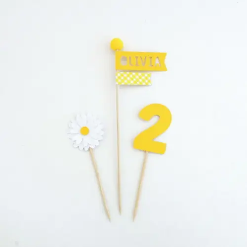 Topo de Bolo Margarida (amarelo)