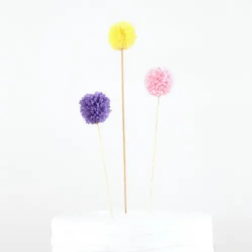 Topo de Bolo Trio Pompons