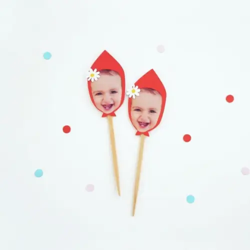 Topper Rostinho - Chapeuzinho Vermelho (12 Un)