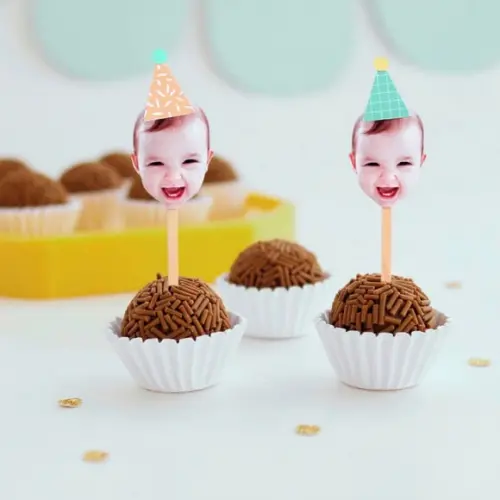 Topper Rostinho - Cores Candy (12 Un)