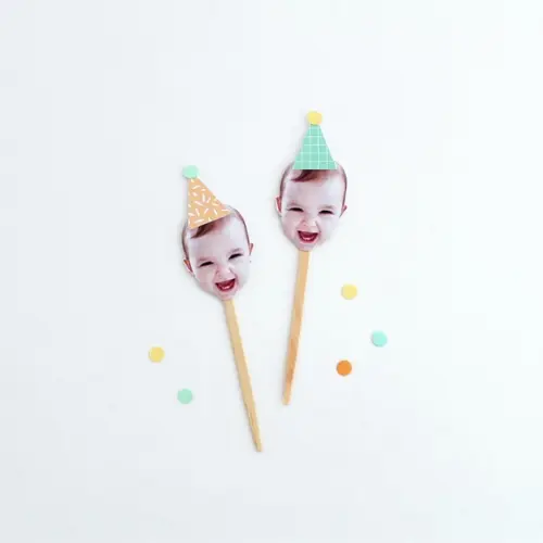 Topper Rostinho - Cores Candy (12 Un)