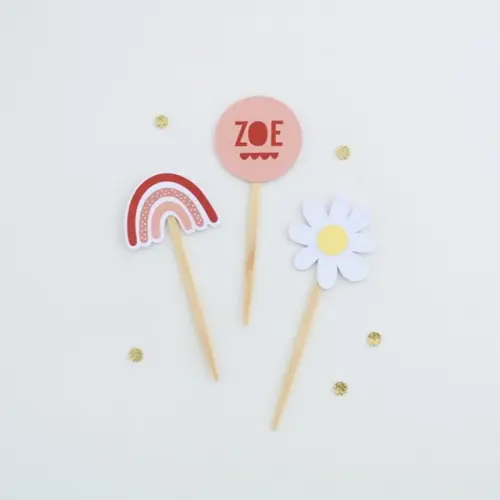 Toppers Arco Íris Boho (12 Un)