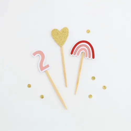 Toppers Arco Íris Boho (12 Un)