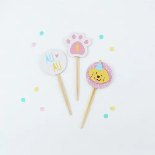 Toppers Cachorrinho Golden (12un)
