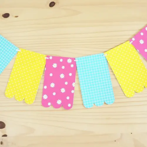 Varal Bandeirinhas de Papel - Coleção Passarinho Rosa